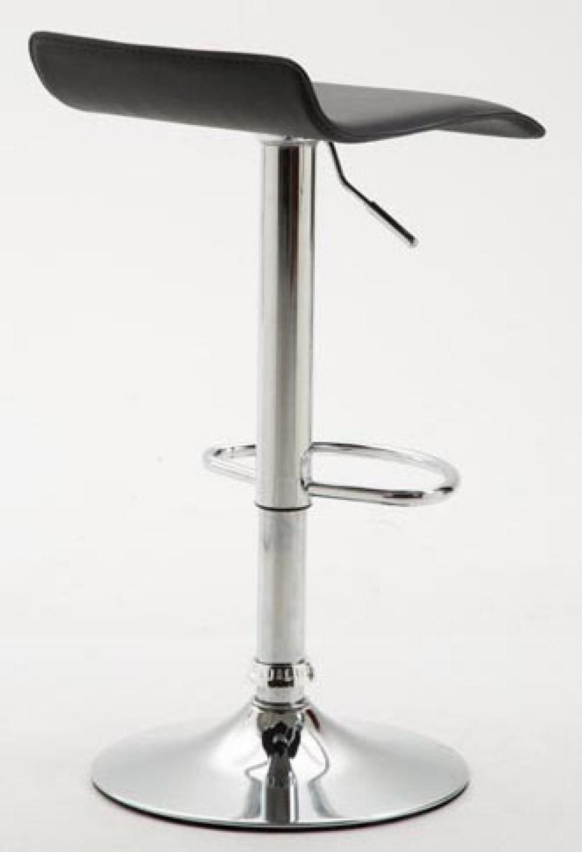 BARHOCKER 2er Set Lederlook schwarz - Chromfarben/Schwarz, Textil/Metall (36/63/39cm) - CLP