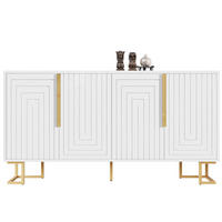 SIDEBOARD 152/40/75 cm mit 2 Türen, 4 Fächern und Kippschutz, MDF, Weiß - Weiß, Holzwerkstoff (152/75/40cm) - Redom