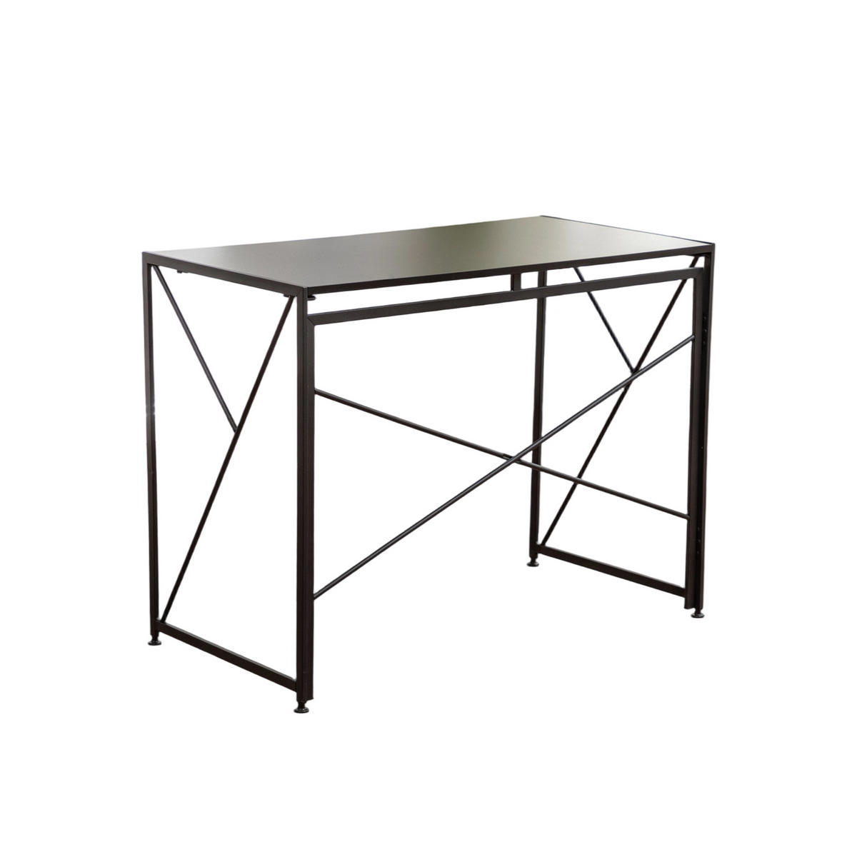SCHREIBTISCH Faltbarer Wohnzimmertisch mit Schnellaufbau, Holzoptik, Einheitsgröße / MDF - Schwarz, Holzwerkstoff/Metall (99/50/75cm) - EVRYAE