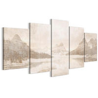 LEINWANDBILD Winter 5-tlg. 200x100 cm - Beige, Holz (200/100cm) - LUMASOUL