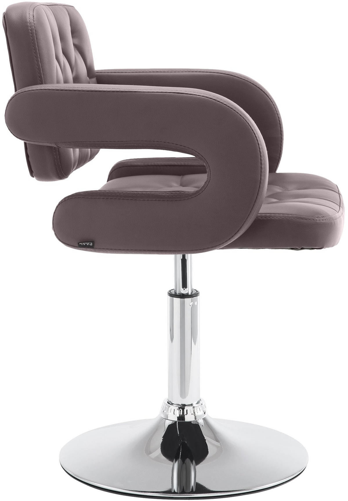 SESSEL Lederlook braun - Chromfarben/Braun, Textil/Metall (62/76/55cm) - CLP