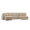U-SOFA MIT SCHLAFFUNKTION FORESTA, Cord - Beige - Beige, Textil (300/89/200cm)