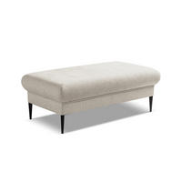 POUF Chenille Stoff Beige - Beige/Schwarz, Holzwerkstoff/Textil (111/88/60cm) - Makamii