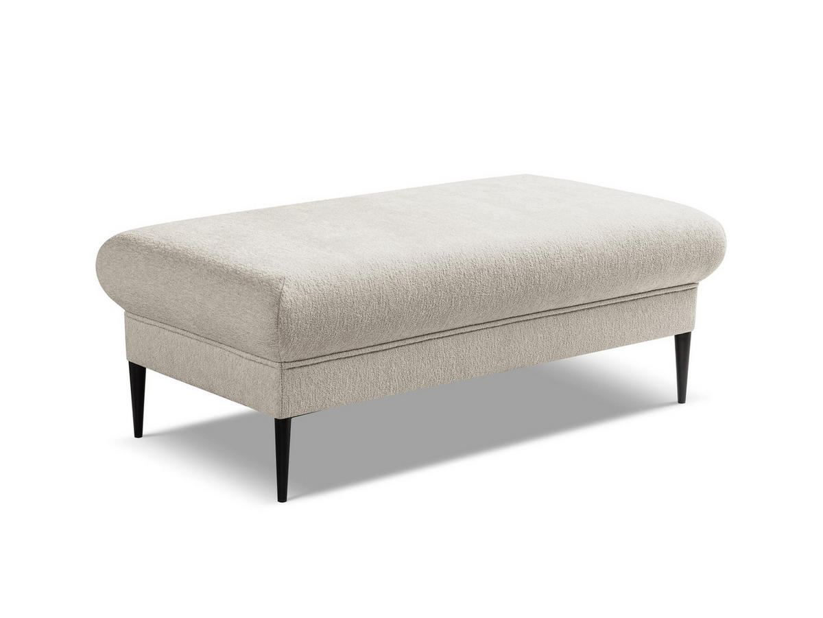 POUF Chenille Stoff Beige - Beige/Schwarz, Holzwerkstoff/Textil (111/88/60cm) - Makamii