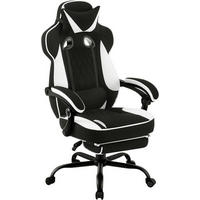 GAMINGSTUHL Mesh-Gewebe, Schwarz+Weiß - Schwarz/Weiß, Kunststoff/Textil (70/120/70cm) - Woltu