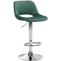 BARHOCKER JAKSON Grün Samt Chrom - Grün, Textil/Metall (42/86/46cm) - DELUKE