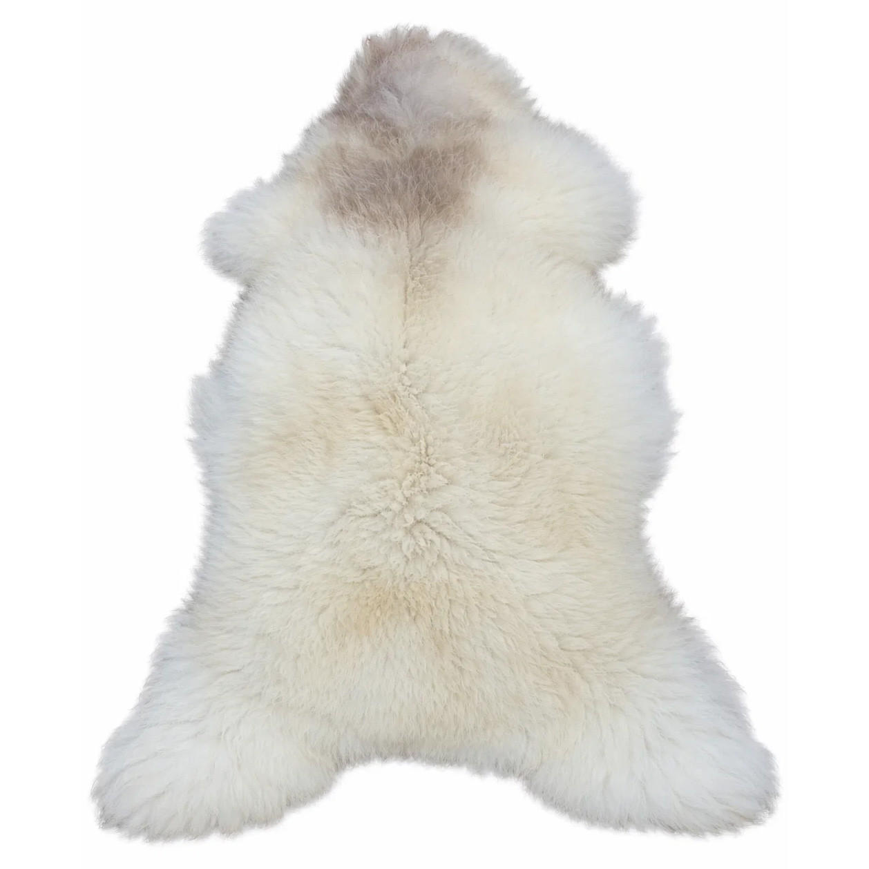 LAMMFELL Natur Schaffell hell gefleckt langhaar ca. 95 cm - Creme/Weiß, Fell (55/95cm) - Provellus