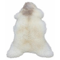 LAMMFELL Natur Schaffell hell gefleckt langhaar ca. 95 cm - Creme/Weiß, Fell (55/95cm) - Provellus