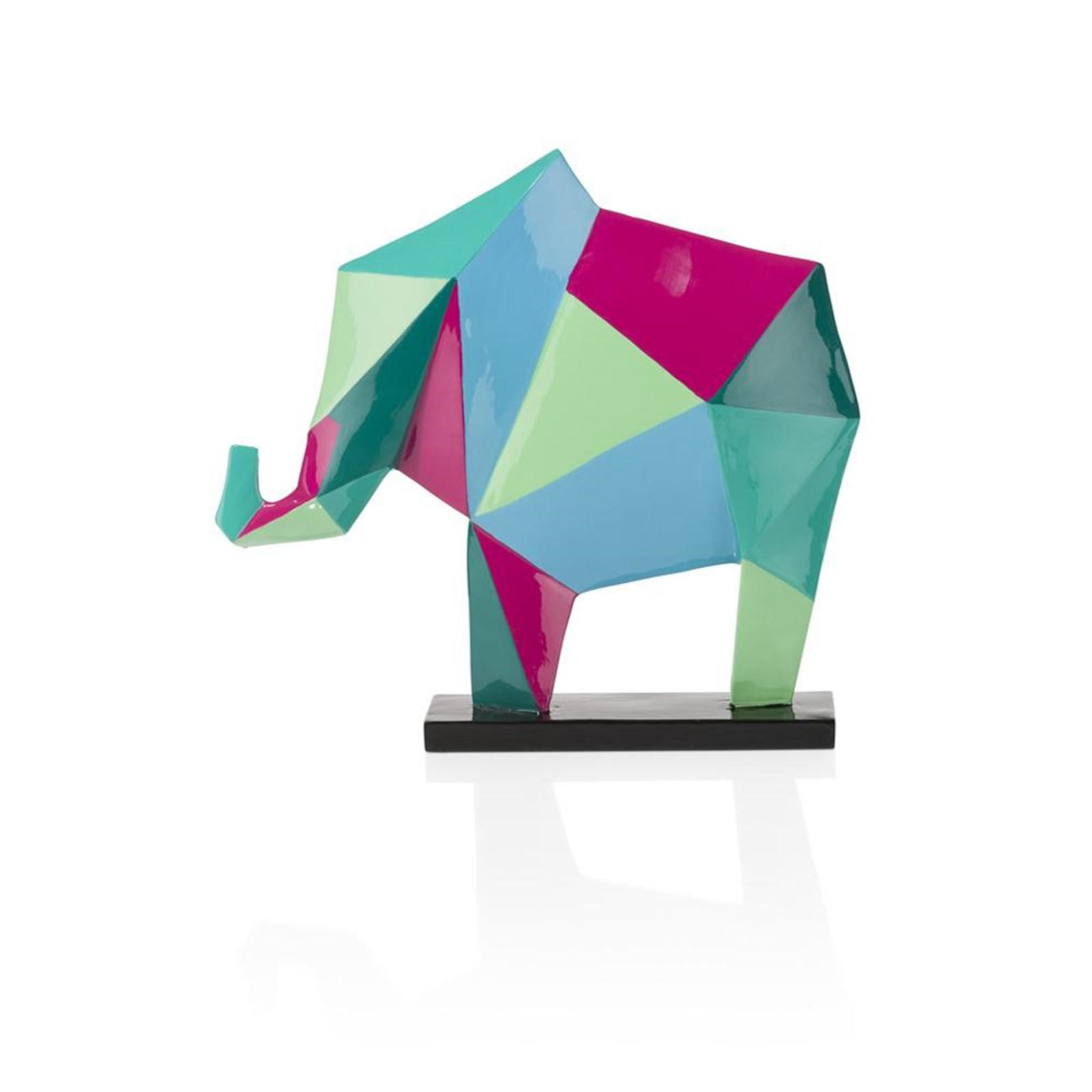 DEKOSTATUE – Elefant Skulptur für Wohnung & Wohnzimmer, 36×8,5×37 cm, Moderne Dekofigur, Wohnzimmerdekoration, Tisch- & Regaldekoration - Multicolor, Stein (8/37/36cm) - COCOMaison