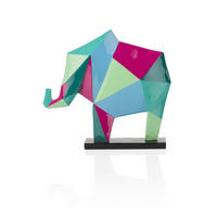 DEKOSTATUE – Elefant Skulptur für Wohnung & Wohnzimmer, 36×8,5×37 cm, Moderne Dekofigur, Wohnzimmerdekoration, Tisch- & Regaldekoration - Multicolor, Stein (8/37/36cm) - COCOMaison