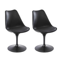 STUHL 2er-Set - Polypropylen, Kunstleder & Metall - Schwarz - XAFY - Schwarz, Kunststoff (56.5/82/49cm) - Vente-Unique