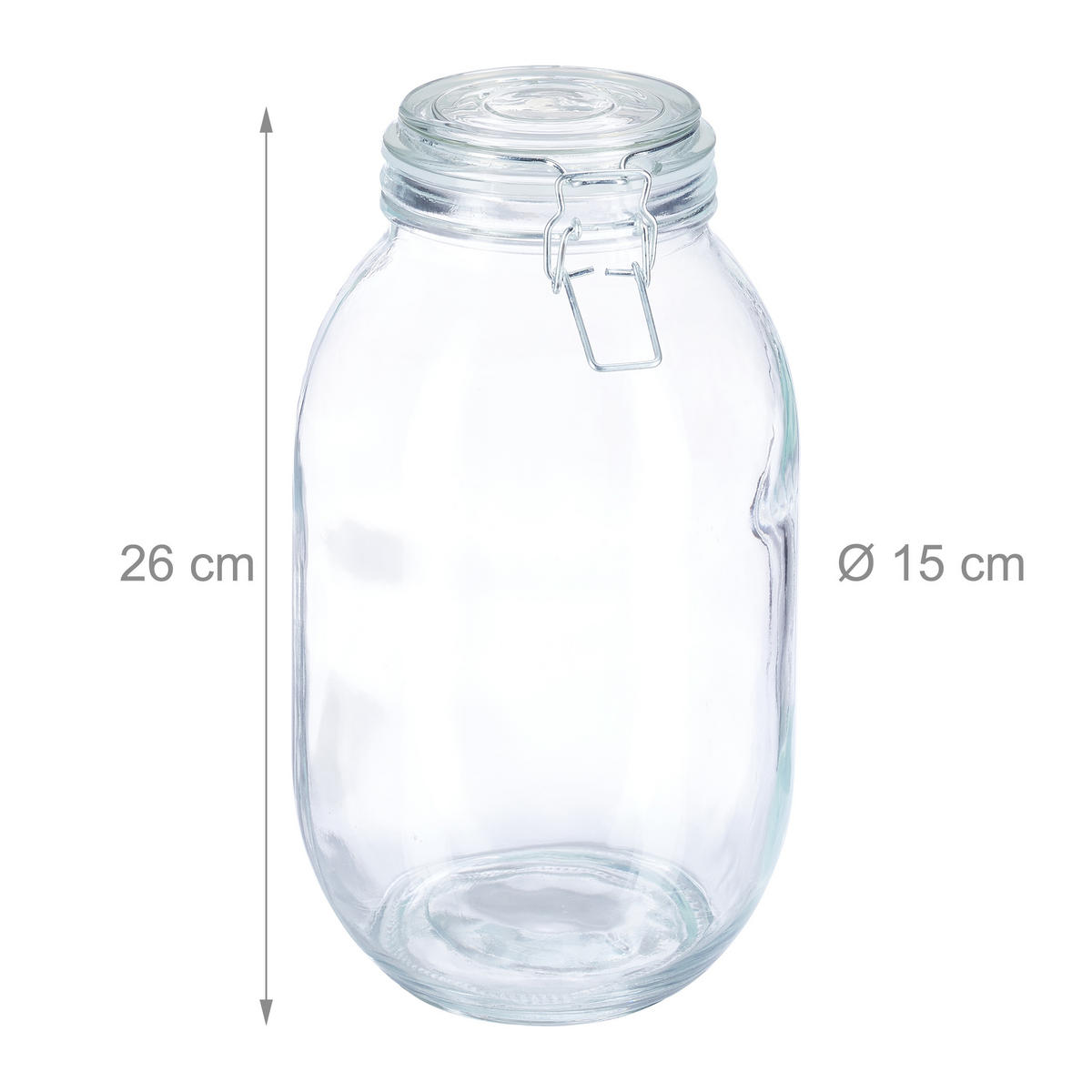 EINMACHGLAS - Transparent, Glas/Kunststoff (3L) - Relaxdays