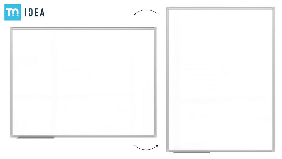 MAGNETISCHES Whiteboard 120x90 cm im Aluminiumrahmen - Weiß, Metall (120/90/1.4cm) - ALLboards