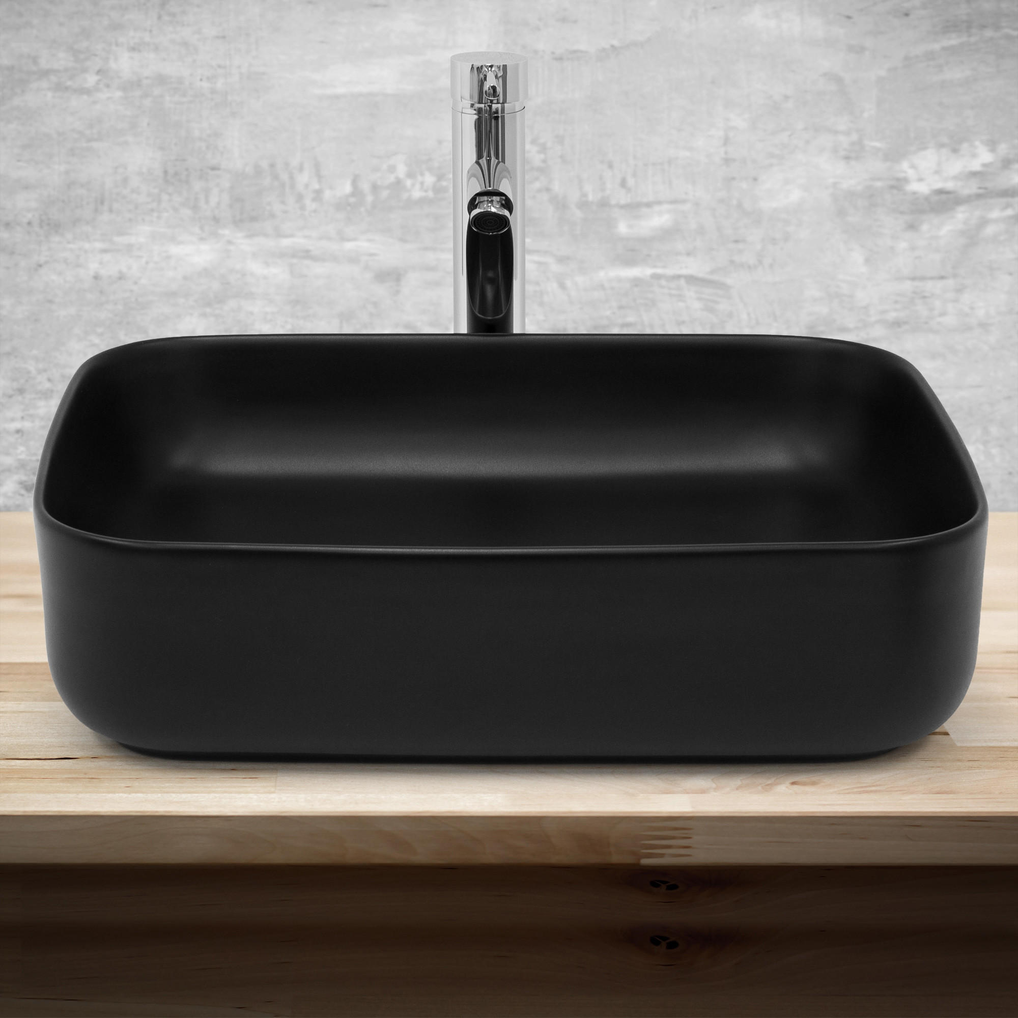 WASCHBECKEN - Schwarz, Keramik (40.5/13.5/51cm) - ML-DESIGN