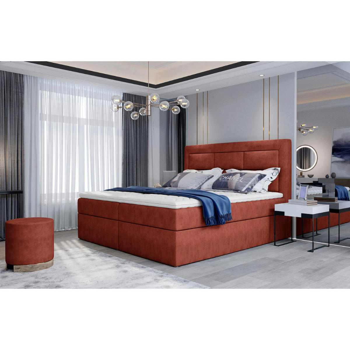 BOXBETT Vivre Bonellfederkern - Dunkelorange, Holz/Holzwerkstoff (160/200cm) - Best For Home