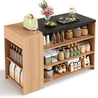 KÜCHENINSEL mit Stauraum 140x60x90 cm Eicheoptik Schwarz - Schwarz, Holz (60/90/140cm) - Beauniv