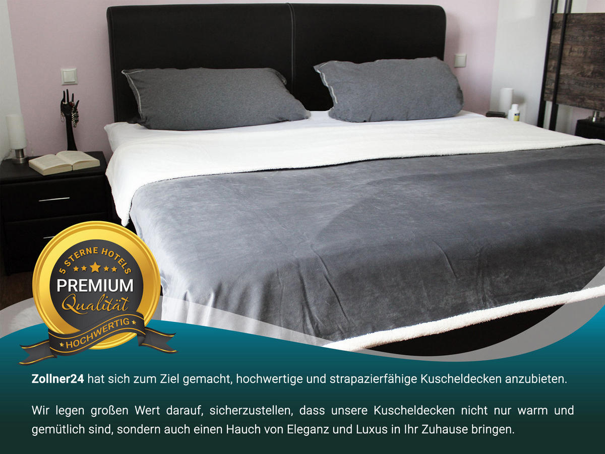 KUSCHELDECKE, 220x240 cm, 100% Polyester, Grau - Grau, Textil (220/240cm) - Zollner24