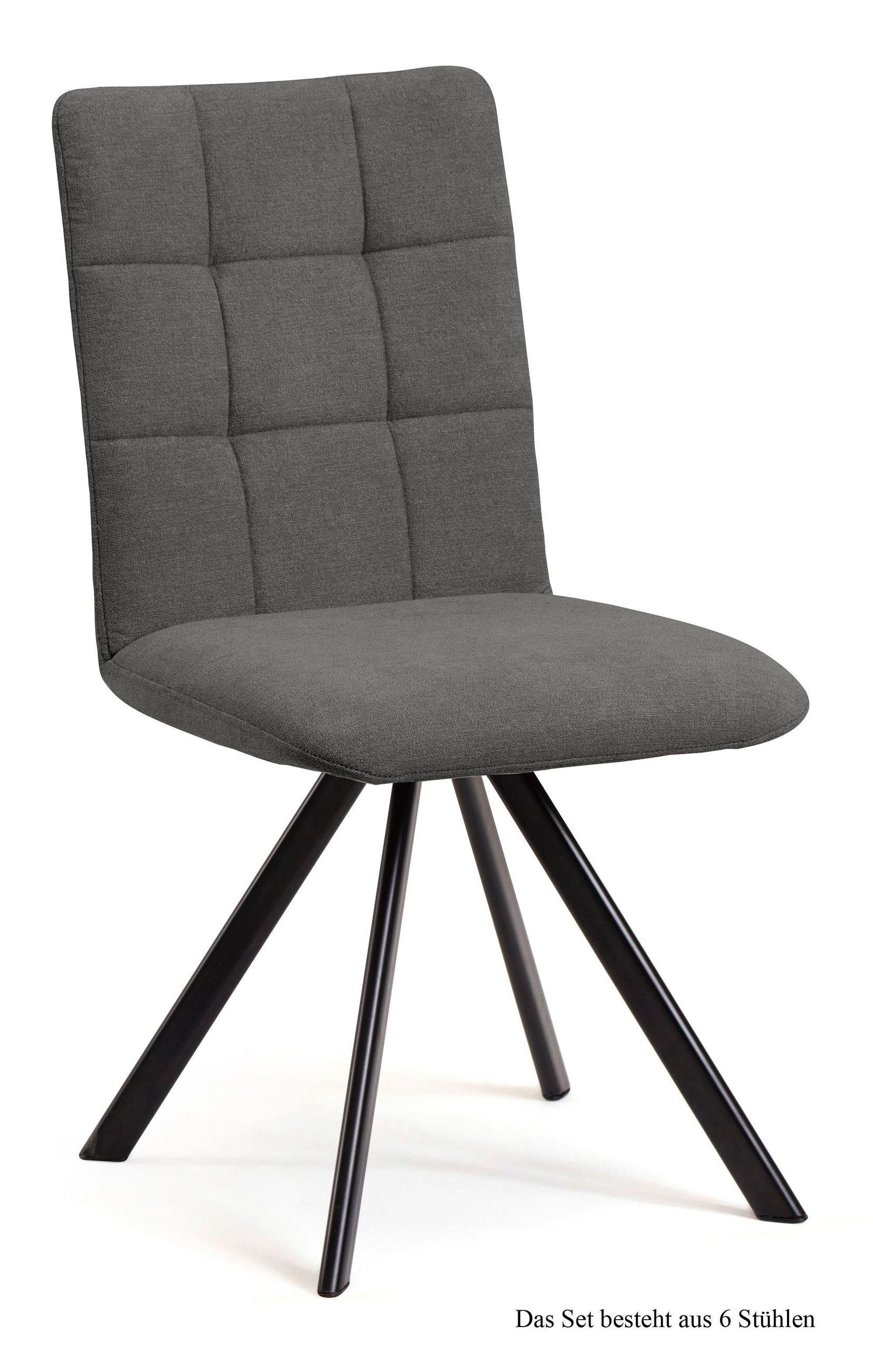 ESSZIMMERSTUHL (6er-Set) Dayla 47x91x60 Schwarz/Grau - Schwarz/Grau, Kunststoff (60/91/47cm) - 58aufmkessel