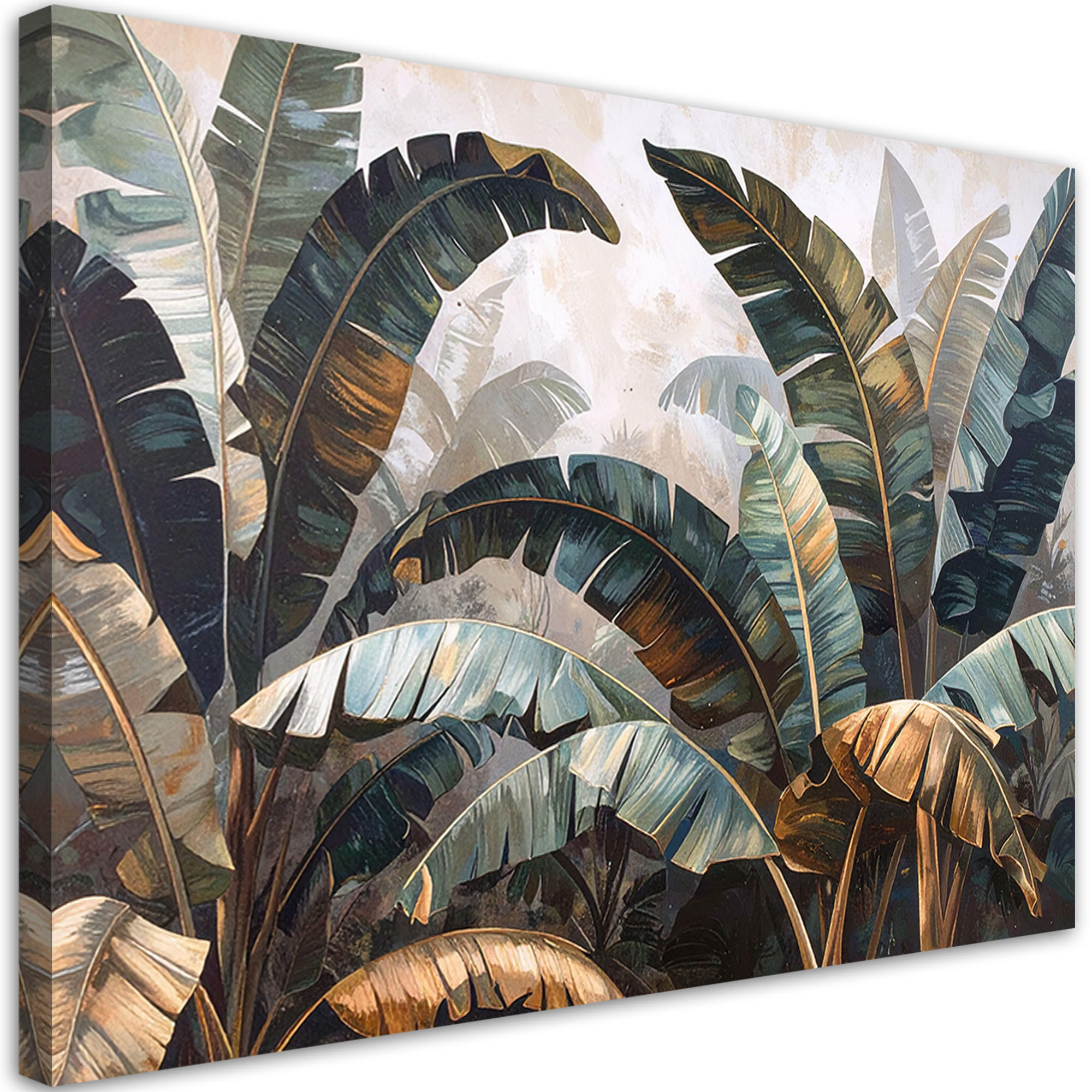 WANDBILD, Tropische Bananenblätter Natur Pflanzen - Grün, Textil (30/20cm) - Feeby