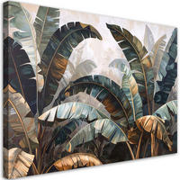 WANDBILD, Tropische Bananenblätter Natur Pflanzen - Grün, Textil (30/20cm) - Feeby