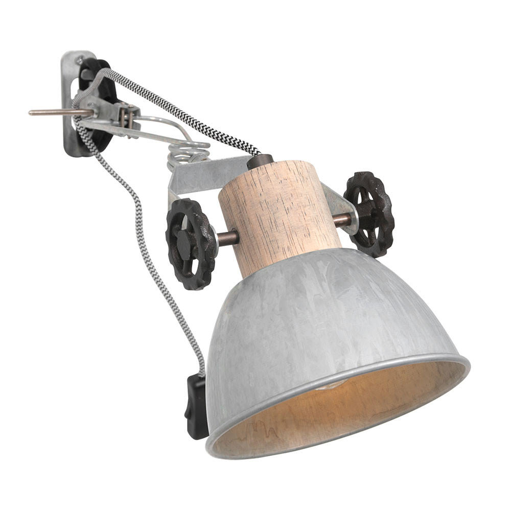 WANDLEUCHTE Metall Braun Holzoptik - Braun, Holz (15/13/37cm)