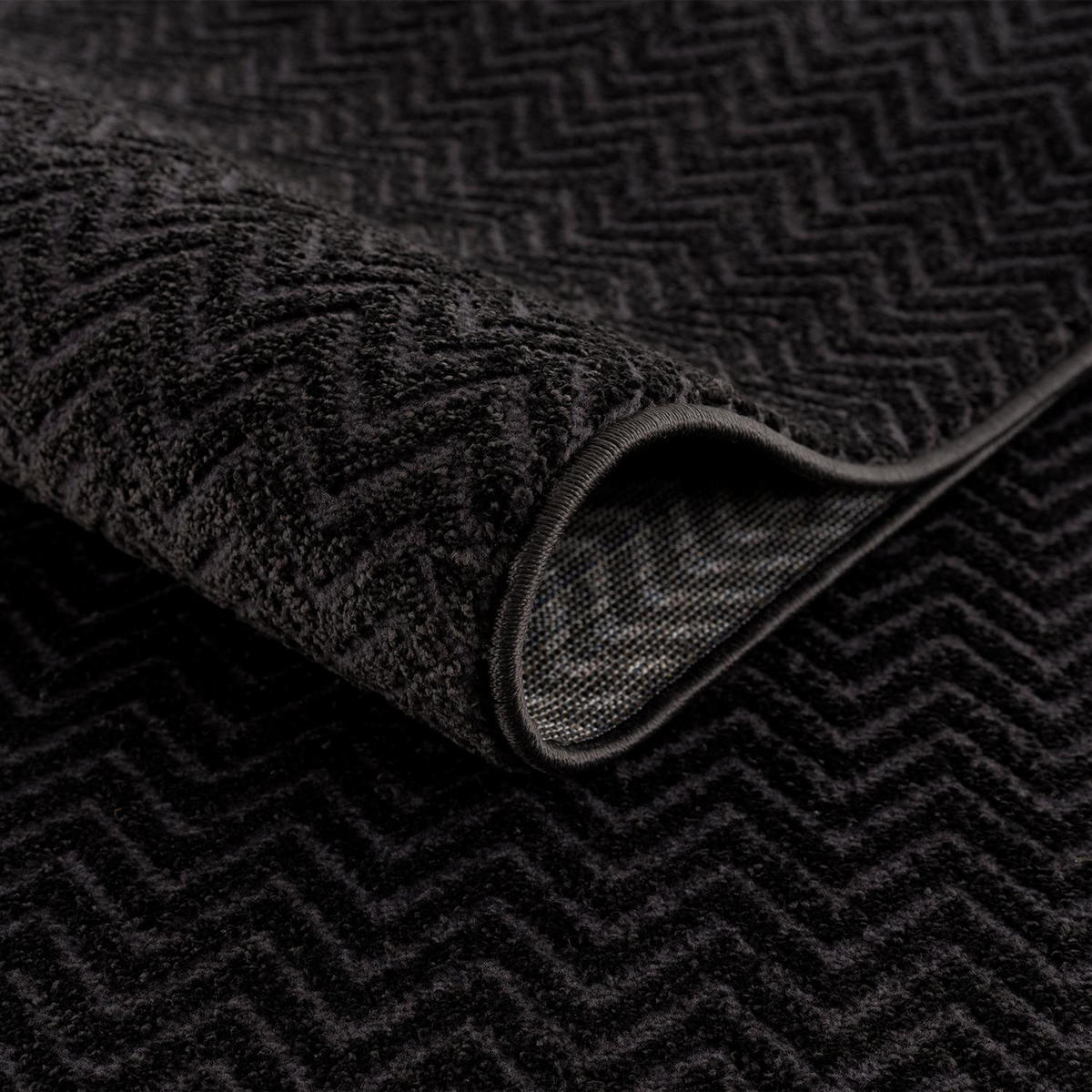 KURZFLOR-TEPPICH Fancy 805 Schwarz 140x200 cm - Schwarz, Textil (140/200cm) - carpet city