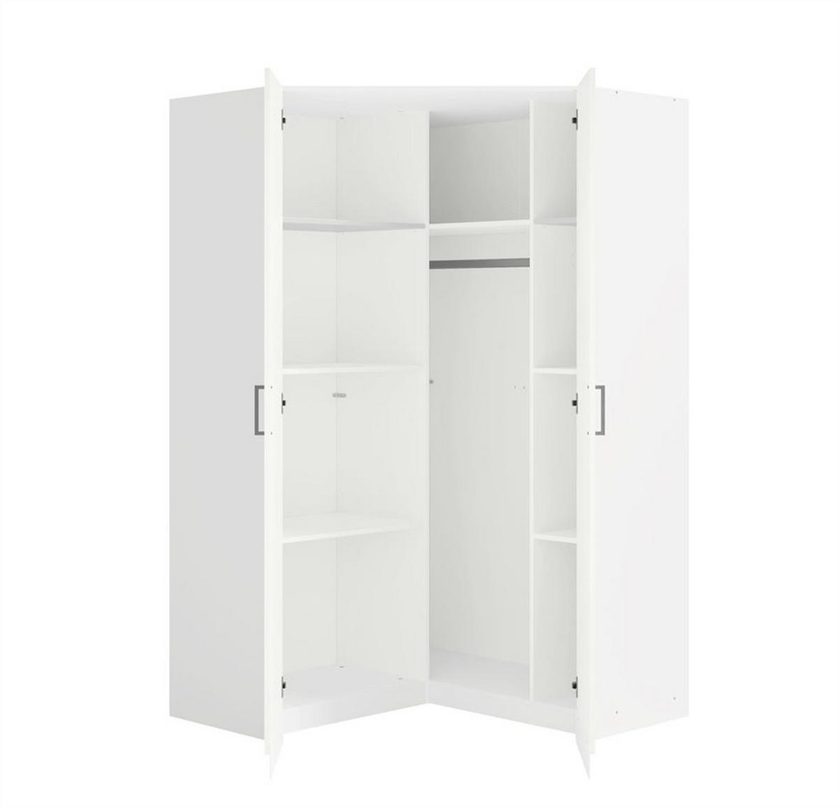 DREHTÜRENSCHRANK RYGEN 117,4/197,5/117,4cm 2-türig Weiß - Weiß, Holzwerkstoff (117.4/197.5/117.4cm) - MASSENO