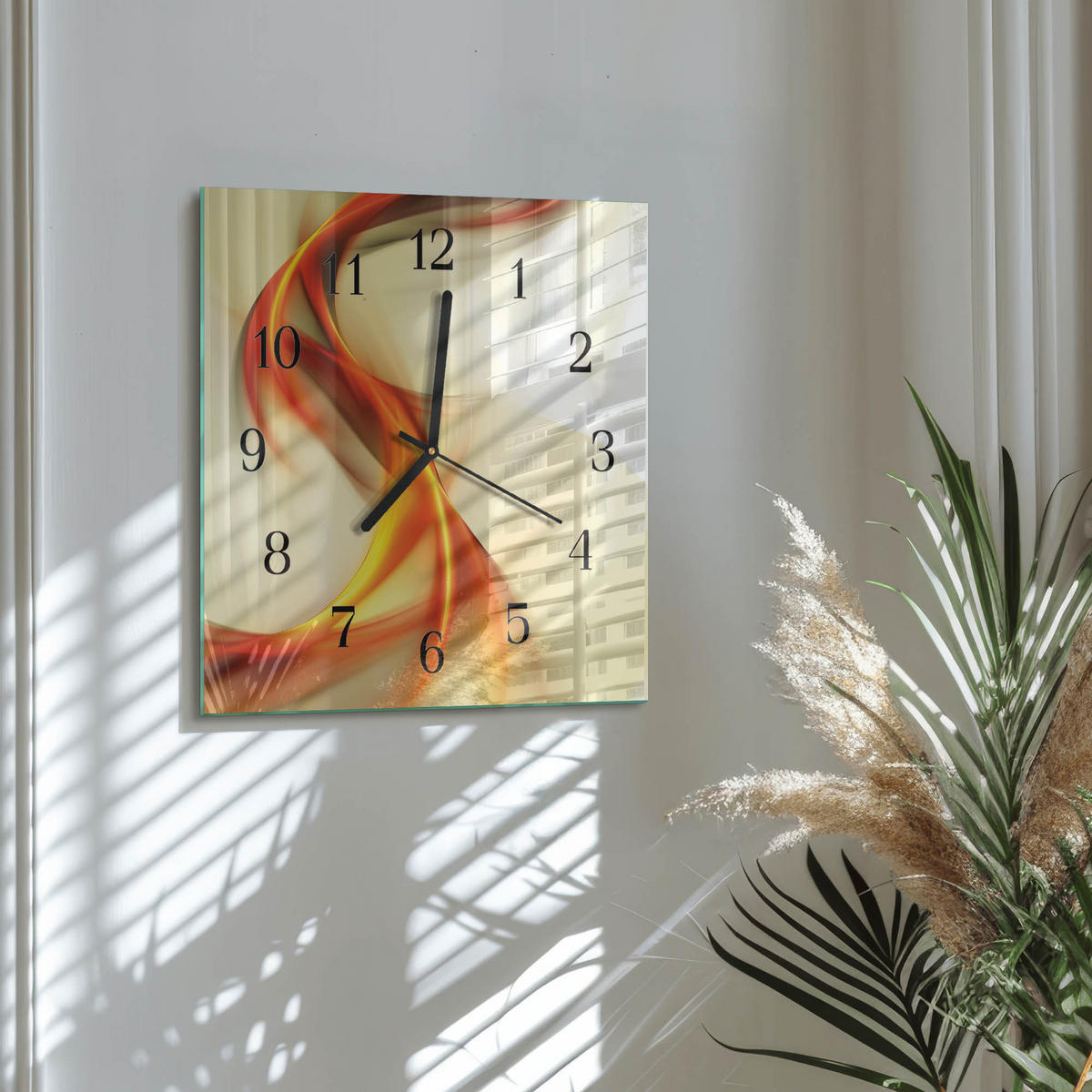 WANDUHR 30x30 cm - Abstraktion - Multicolor, Glas (30/30/0.4cm) - TULUP