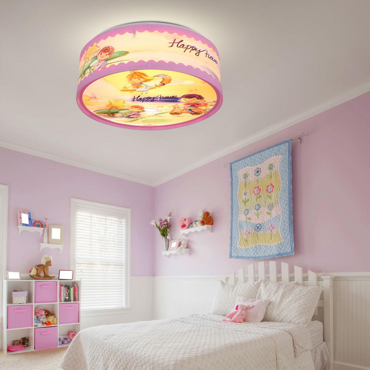KINDERDECKENLEUCHTE Bunt Kunststoff - Multicolor, Kunststoff (28/28/11cm) - Globo Lighting