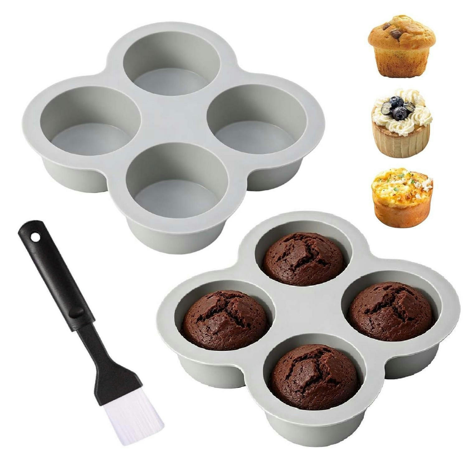 MUFFINFORM 2-teiliges Set mit Backpinsel Grau - Grau, Kunststoff (14/3/14cm)