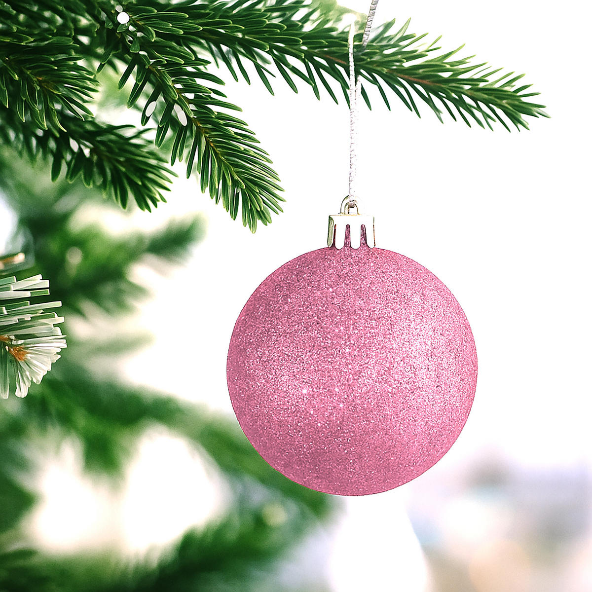 30XWEIHNACHTSKUGELN - Rosa, Kunststoff (6/7/6cm) - Relaxdays