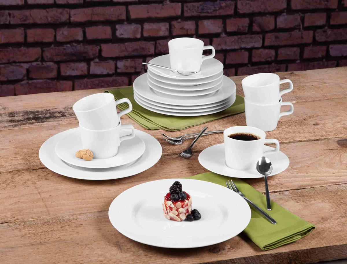KAFFEESERVICE No Limits Weiß weiß 18-tlg. - Weiß, Keramik (24/18.1/43cm) - Seltmann Weiden