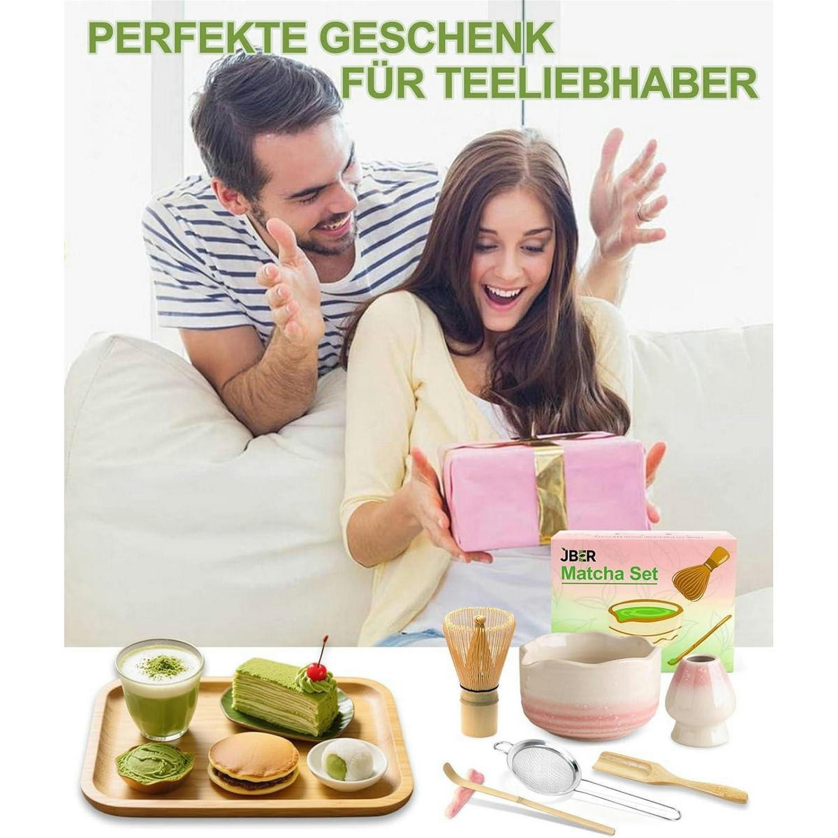 MATCHA Set 7-teiliges Set Rosa Farbverlauf - Rosa, Keramik (15/10/15cm)