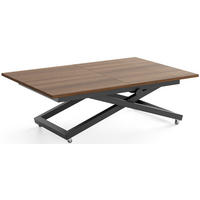 COUCHTISCH Axen höhenverstellbar ausziehbar, Nussbaum Braun 120-160/80/38-75 cm - Walnussfarben/Schwarz, Holzwerkstoff/Metall (80/160/75cm) - WFL GROUP