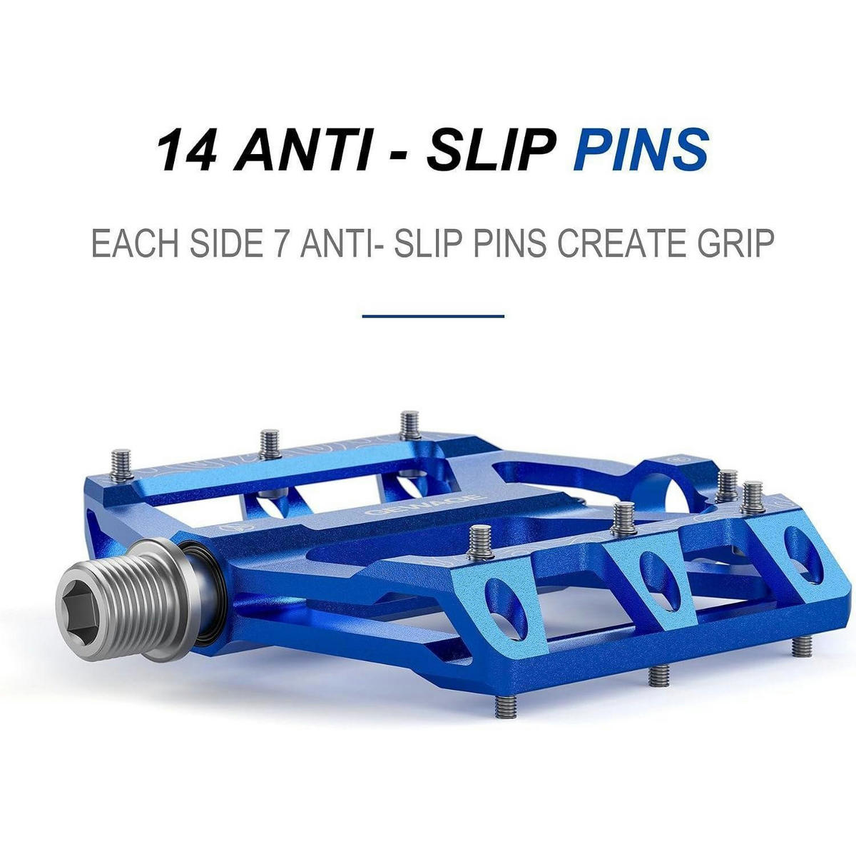 FAHRRADPEDALE Set – Flat Pedale für Mountainbike & Gravel Bike, Aluminium, CNC-gefräst, blau - Blau, Metall (10/2/12cm)