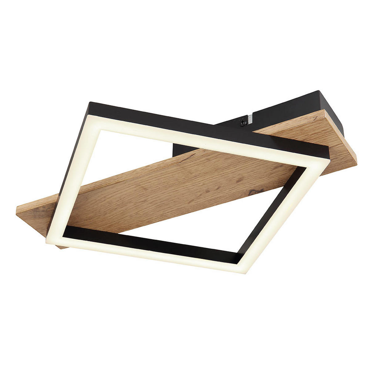 LED DECKENLEUCHTE Metall Schwarz Holzoptik - Schwarz, Metall (33/31/5.5cm) - Globo Lighting