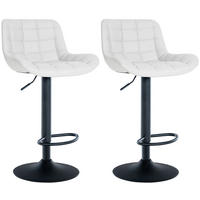 BARHOCKER 2er Set Tower Kunstleder weiß - Schwarz/Weiß, Kunststoff/Metall (48/105/54cm) - TPFLiving