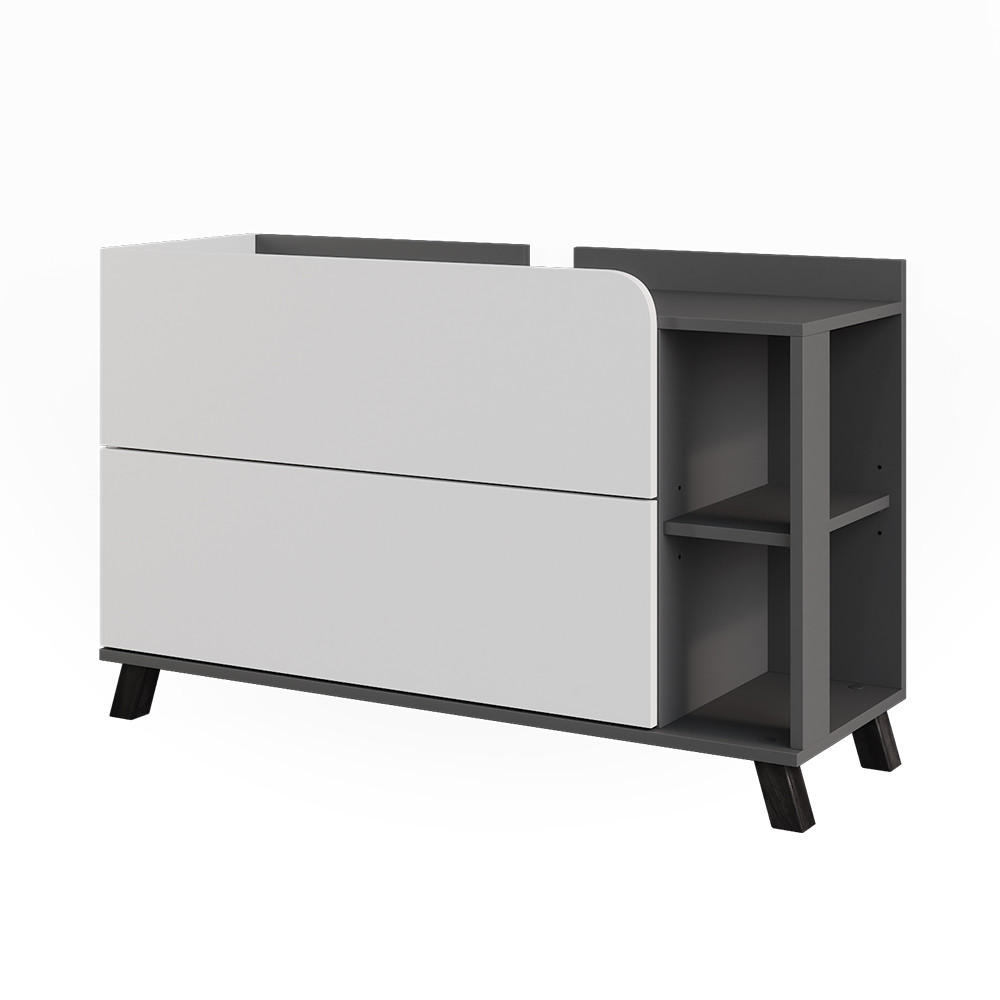 WASCHBECKENUNTERSCHRANK Karen Anthrazit/Weiß 100 x 65 cm mit 2 Schubladen - Anthrazit/Weiß, Holzwerkstoff (100/65/35cm) - Vicco