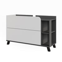 WASCHBECKENUNTERSCHRANK Karen Anthrazit/Weiß 100 x 65 cm mit 2 Schubladen - Anthrazit/Weiß, Holzwerkstoff (100/65/35cm) - Vicco