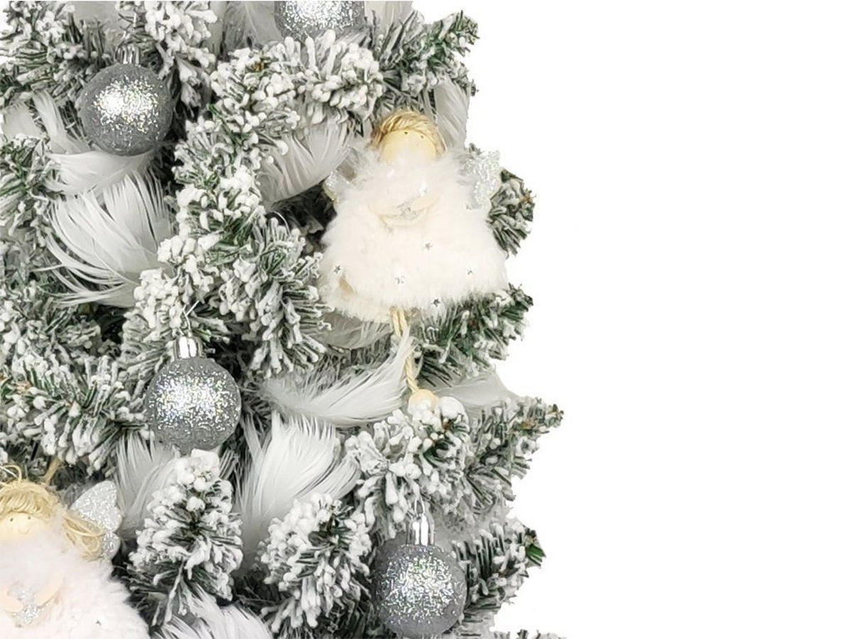 WEIHNACHTSORNAMENTE 12er-Set Ornamente silber mit Glitzer 4 cm - Silberfarben, Kunststoff (4/4/4cm) - LAALU