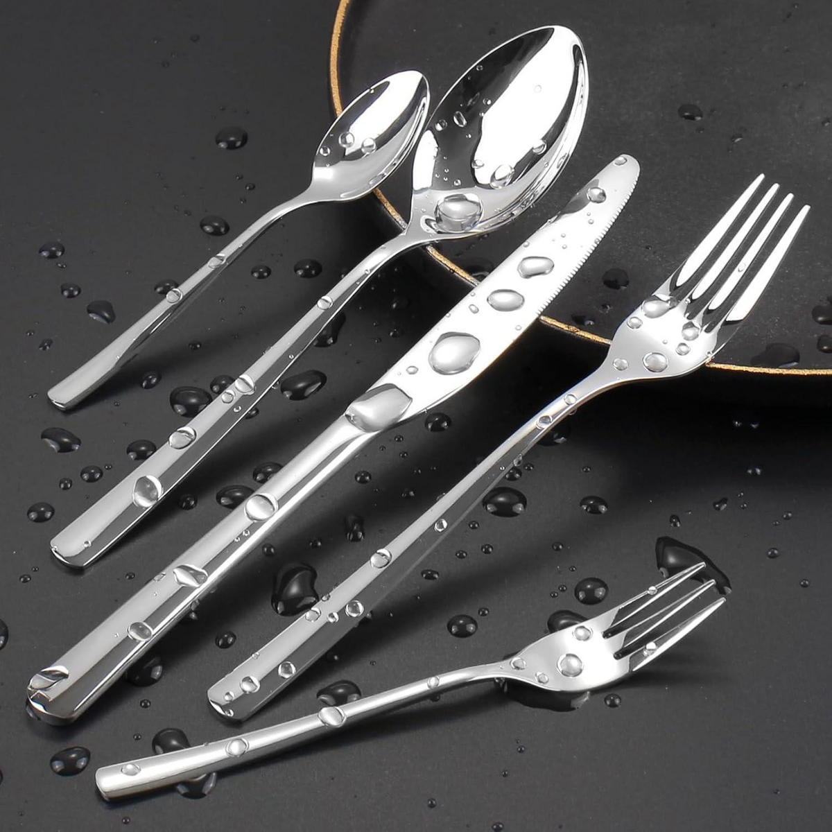BESTECKSET 30-teilig für 6 Personen Edelstahl spülmaschinenfest silber - Silberfarben, Metall