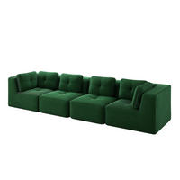 ECKSOFA 386/104/69 cm grün aus Cord mit modularem Design und rutschfestem Standfuß - Grün, Textil (104/386cm) - OKWISH