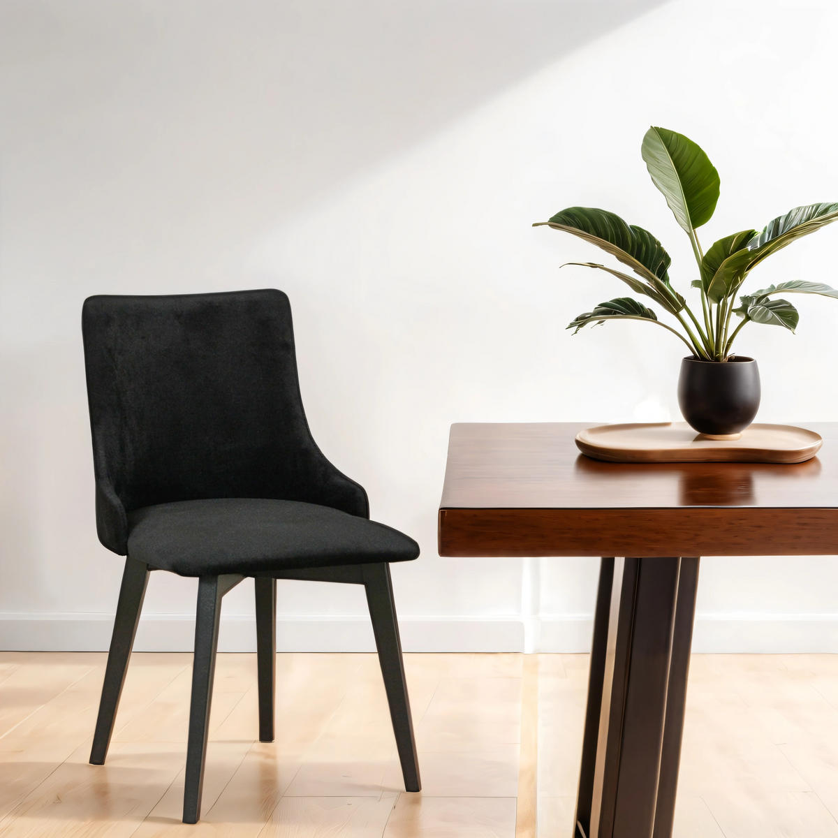 STUHL 2e MONTI 5 , schwarz - Schwarz, Holz (43/83/40cm) - Leaf Design