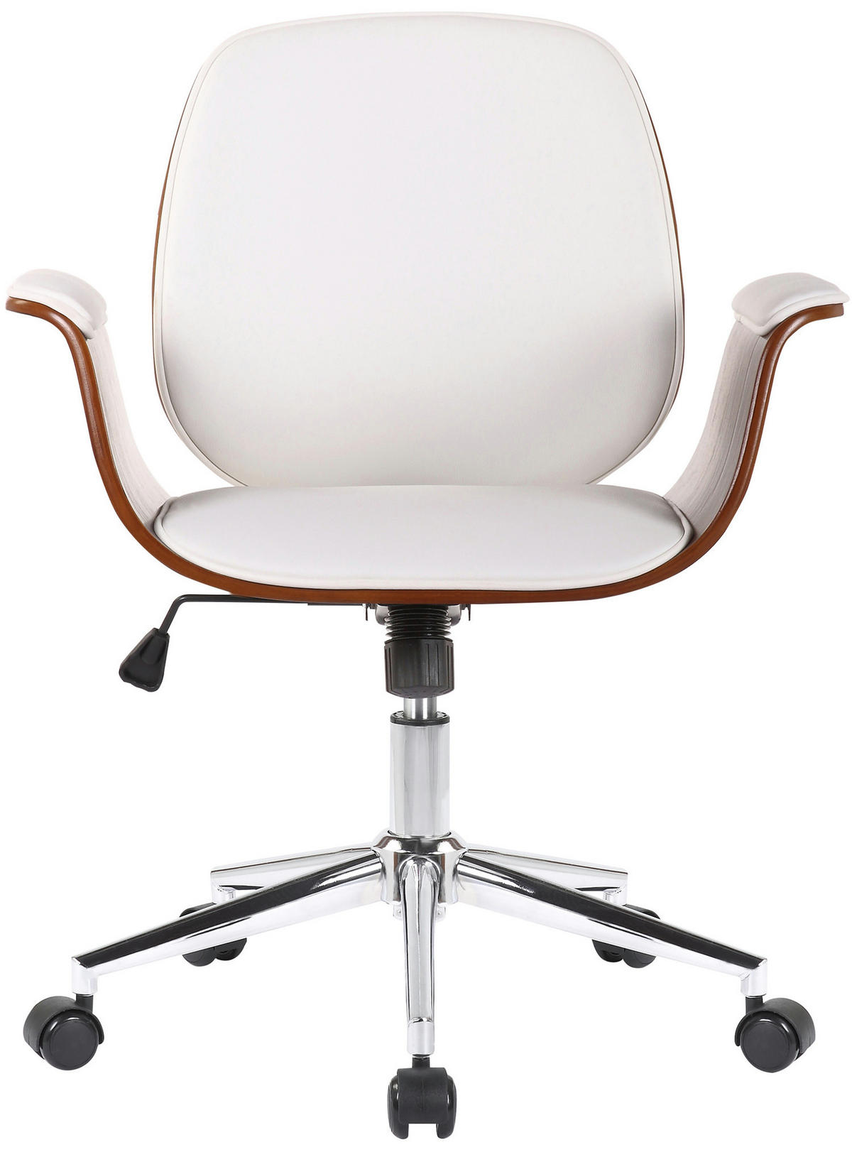 BÜROSTUHL Keegan, Kunstleder Walnuss/Weiß - Weiß, Textil/Metall (69/90/62cm) - TPFLiving