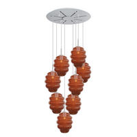 GALERIELEUCHTE Echos 8-flammig Braun Ø 25cm - Braun/Weiß, Glas (25/25/28cm) - s.luce