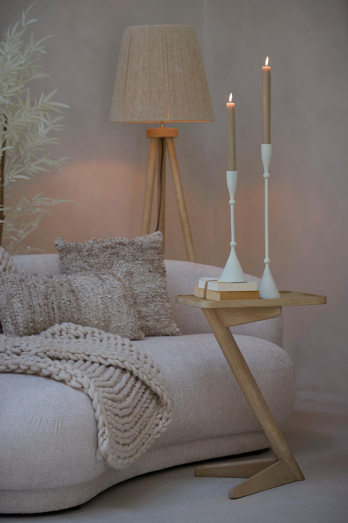 BEISTELLTISCH Qiano Braun 45/42/63 cm - Braun, Holz (45/42/63cm) - Light & Living