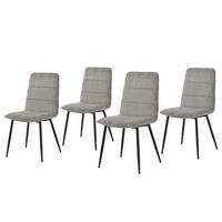 POLSTERSTUHL - 4er-Set - Cord / Eisen - Schwarz/Cappuccino, Textil/Metall (47/91/60cm) - home24