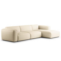 3-SITZER ECKSOFA mit Longchair - Beige/Schwarz, Textil (317/173cm) - home24