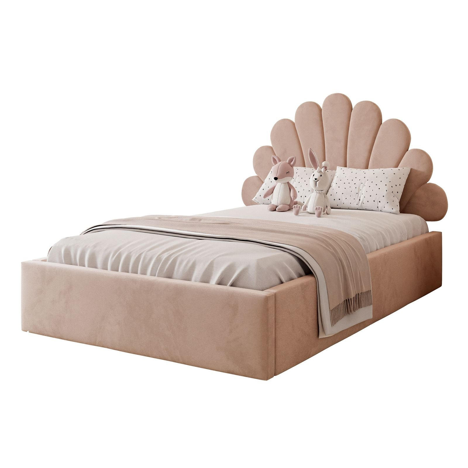 POLSTERBETT ASHLEY mit Bettkasten 140x200 cm, Stoff: Magic Velvet 2253 - Rosa, Textil - Lookway