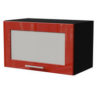KLAPPHÄNGESCHRANK Brerra W4BS/60 Schwarz / RAL 3002 karminrot Hochglanz 60 / 32,5 / 36cm - Rot/Schwarz, Holz/Holzwerkstoff (60/36/32.5cm) - Feldmann-Wohnen
